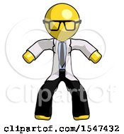 Poster, Art Print Of Yellow Doctor Scientist Male Sumo Wrestling Power Pose