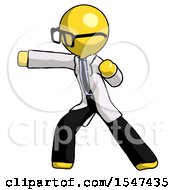 Yellow Doctor Scientist Man Martial Arts Punch Left