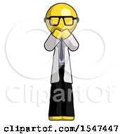 Poster, Art Print Of Yellow Doctor Scientist Man Laugh Giggle Or Gasp Pose
