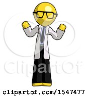 Poster, Art Print Of Yellow Doctor Scientist Man Shrugging Confused