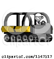 Poster, Art Print Of White Doctor Scientist Man Driving Amphibious Tracked Vehicle Side Angle View