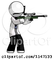 Poster, Art Print Of White Doctor Scientist Man Shooting Sniper Rifle