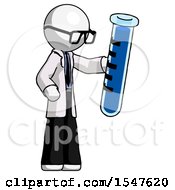 White Doctor Scientist Man Holding Large Test Tube