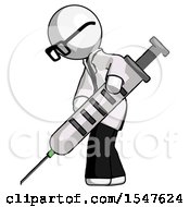 Poster, Art Print Of White Doctor Scientist Man Using Syringe Giving Injection