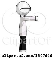 Poster, Art Print Of White Doctor Scientist Man Pointing Right