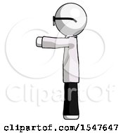 Poster, Art Print Of White Doctor Scientist Man Pointing Left