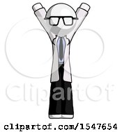 Poster, Art Print Of White Doctor Scientist Man Hands Up