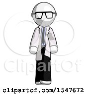 Poster, Art Print Of White Doctor Scientist Man Walking Front View