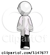 Poster, Art Print Of White Doctor Scientist Man Walking Away Back View