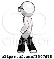 Poster, Art Print Of White Doctor Scientist Man Walking Away Direction Left View