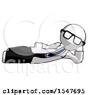 Poster, Art Print Of White Doctor Scientist Man Reclined On Side