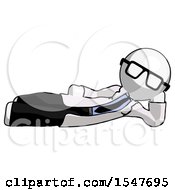 White Doctor Scientist Man Reclined On Side