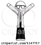Poster, Art Print Of White Doctor Scientist Man With Arms Out Joyfully