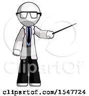 Poster, Art Print Of White Doctor Scientist Man Teacher Or Conductor With Stick Or Baton Directing