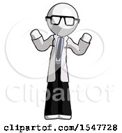 Poster, Art Print Of White Doctor Scientist Man Shrugging Confused
