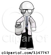 Poster, Art Print Of White Doctor Scientist Man Begger Holding Can Begging Or Asking For Charity