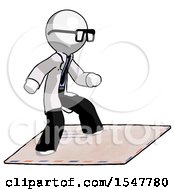 Poster, Art Print Of White Doctor Scientist Man On Postage Envelope Surfing