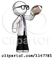 Poster, Art Print Of White Doctor Scientist Man Holding Football Up