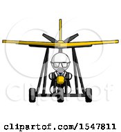 Poster, Art Print Of White Doctor Scientist Man In Ultralight Aircraft Front View