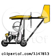 Poster, Art Print Of White Doctor Scientist Man In Ultralight Aircraft Side View