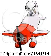 Poster, Art Print Of White Doctor Scientist Man In Geebee Stunt Plane Descending Front Angle View