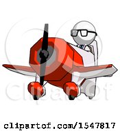 Poster, Art Print Of White Doctor Scientist Man Flying In Geebee Stunt Plane Viewed From Below