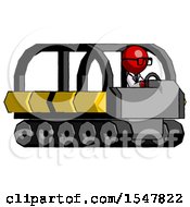 Poster, Art Print Of Red Doctor Scientist Man Driving Amphibious Tracked Vehicle Side Angle View