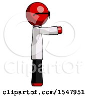 Poster, Art Print Of Red Doctor Scientist Man Pointing Right