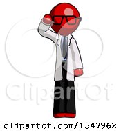 Poster, Art Print Of Red Doctor Scientist Man Soldier Salute Pose