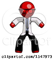 Red Doctor Scientist Male Sumo Wrestling Power Pose