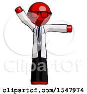 Poster, Art Print Of Red Doctor Scientist Man Directing Traffic Right