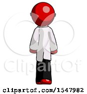 Poster, Art Print Of Red Doctor Scientist Man Walking Away Back View