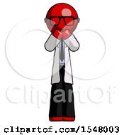 Poster, Art Print Of Red Doctor Scientist Man Laugh Giggle Or Gasp Pose