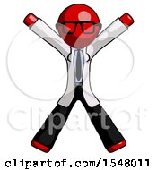 Poster, Art Print Of Red Doctor Scientist Man Jumping Or Flailing