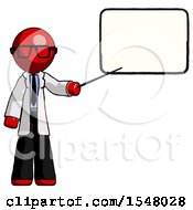 Poster, Art Print Of Red Doctor Scientist Man Giving Presentation In Front Of Dry-Erase Board