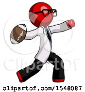 Poster, Art Print Of Red Doctor Scientist Man Throwing Football