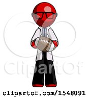 Poster, Art Print Of Red Doctor Scientist Man Giving Football To You