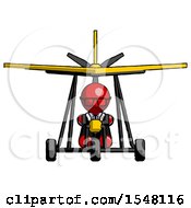 Red Doctor Scientist Man In Ultralight Aircraft Front View