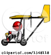 Red Doctor Scientist Man In Ultralight Aircraft Side View