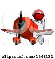 Poster, Art Print Of Red Doctor Scientist Man Flying In Geebee Stunt Plane Viewed From Below