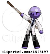 Poster, Art Print Of Purple Doctor Scientist Man Bo Staff Pointing Up Pose