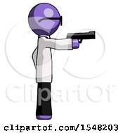 Poster, Art Print Of Purple Doctor Scientist Man Firing A Handgun