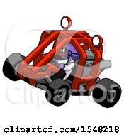 Poster, Art Print Of Purple Doctor Scientist Man Riding Sports Buggy Side Top Angle View