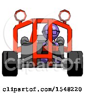 Poster, Art Print Of Purple Doctor Scientist Man Riding Sports Buggy Front View