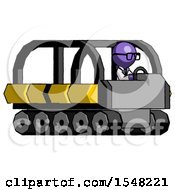 Poster, Art Print Of Purple Doctor Scientist Man Driving Amphibious Tracked Vehicle Side Angle View