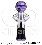 Poster, Art Print Of Purple Doctor Scientist Man Hands On Hips