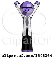 Poster, Art Print Of Purple Doctor Scientist Man Hands Up