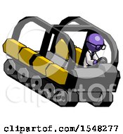 Poster, Art Print Of Purple Doctor Scientist Man Driving Amphibious Tracked Vehicle Top Angle View