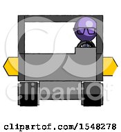 Poster, Art Print Of Purple Doctor Scientist Man Driving Amphibious Tracked Vehicle Front View