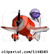 Poster, Art Print Of Purple Doctor Scientist Man Flying In Geebee Stunt Plane Viewed From Below